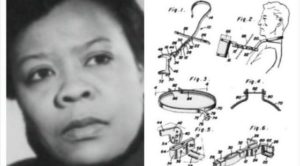 photo of black women and patent drawing of medical apparatus